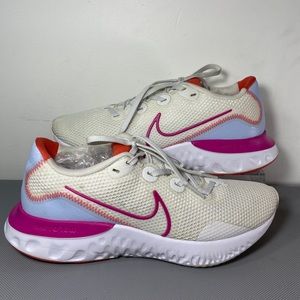 Nike Renew Run Women’s Running Shoes White Ember Glow Fuchsia CK6360-100 SZ 9.5